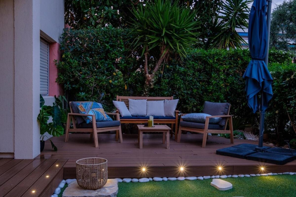Le Riviera ~ Jardin ~ Parking ~ Climatisation Apartment Cagnes-sur-Mer Luaran gambar